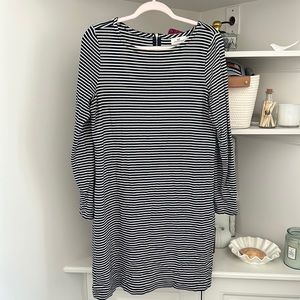 Navy and white striped vineyard, vines, large dress